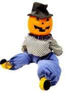 Halloween Pumpkin Head Doll XL Handmade Maine Holiday Decoration 32&quot; Tall - $1,304.61 MXN