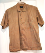 Jim Thompson Cotton Shirt Men’s M Button Up Brown with Wavy Stripes - £25.42 GBP