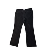 Liz Claiborne Pants Womens 14P Black Corduroy Straight Leg Mid Rise Everyday - $19.99