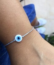 Greek Evil eye bracelet Silver string Protection Nazar Turkish lucky jewelry - £5.51 GBP