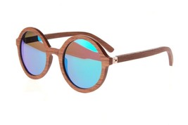 New Premium Wooden Polarized Redwood Walnut Sunglasses 50mm with Green M... - $39.55