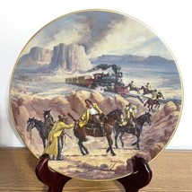 Harland Young “ The Train Robbery” Wall Plate Adventures Of The Old West - £15.36 GBP