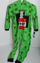 Boys Small 6-7 Minecraft Creeper Costume Blanket Pajama Sleeper PJ Kids ... - £15.53 GBP