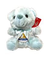 Ms Teddy Bear Plush Soft Blue Bear Advertising OZ Saferooms Stuffed 7&quot; T... - $18.55 CAD