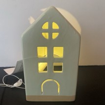 Ceramic Light Green House Light Up Light Green Holiday Decor NEW - £7.70 GBP