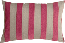 Brackendale Stripes Pink Rectangular Throw Pillow 16x24, Complete with Pillow In - £42.05 GBP