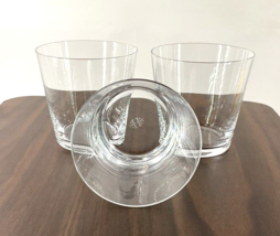 Set of 3 Fitz &amp; Floyd Double Old Fashioned 4&quot; Clear Drinking Glasses FFZ2 - £23.63 GBP