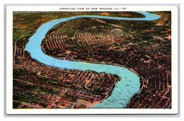 Aeroplane View New Orleans Louisiana LA UNP Linen Postcard Y8 - $2.48