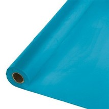 Turquoise Plastic Banquet 100&#39; Tablecloth Roll Tableware Supplies Decora... - $61.99