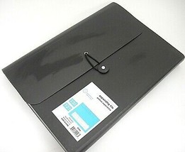 Expanding File Letter Size 13 Pockets 12 Tabs Elastic Closure Black New - £6.31 GBP