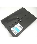 Expanding File Letter Size 13 Pockets 12 Tabs Elastic Closure Black New - £6.64 GBP