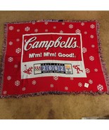 Campbells Soup Winter Olympics Blanket 2002 Fringed Salt Lake City - $20.89