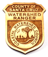 Santa Cruz County Watershed Ranger Wooden Shield Pin Coastal Watershed C... - $240.11 MXN