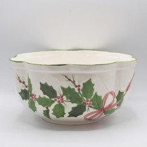 Large Laurie Gates Ware Punch Bowl Fruit Bowl Holly Christmas Design - £27.77 GBP