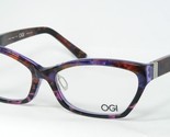 OGI Evolution 6001 1281 Violet Marbre Demi Lunettes Cadre 54-15-140mm Japon - $115.91
