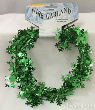 Christmas Snowflake Decoration - 9 Feet Long Wire Garland - GREEN(5 Count) - £6.50 GBP