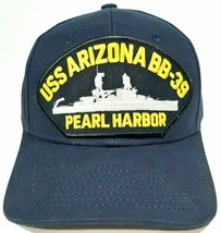 US Navy USS Arizona BB-39 Pearl Harbor Men&#39;s Cap Hat Navy Blue Acrylic - £10.14 GBP