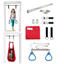 Doorway Sensory Swing Kit - Red Compression Swing And Trapeze Bar With B... - £207.16 GBP