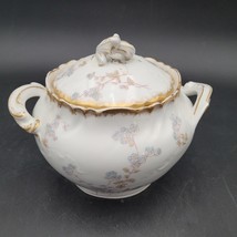Antique c.1890s CFH/GDM Haviland Limoges Round Covered Biscuit Jar Flora... - $39.59