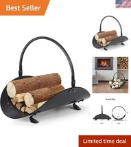 Compact Firewood Holder with Open Top - Elegant Black Design for Home Decor - $1,120.91 MXN