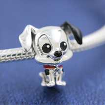 925 Sterling Silver Disney Patch 101 Dalmatians Dog Charm Bead - $16.66