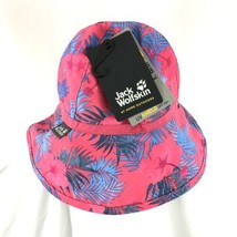 Jack Wolfskin Girl&#39;s Yuba Sun Hat Headgear Floral Palm Leaf Pink Blue Si... - $7.84