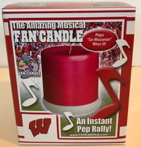 UW Wisconsin Badgers Musical Fan Candle - Plays On Wisconsin When Lit! New - $12.12