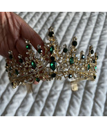Sweet Fifteen Tiara for Women Green Crown for  Quinceanera - £34.83 GBP