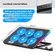 Gaming Laptop Cooling Pad RGB LED Light Laptop Radiator Cooler Fans Lapt... - $59.99