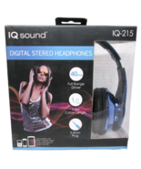 New IQ Sound Wired Digital Stereo Headphones in Electric Blue - $359.45 MXN