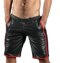 Black Shorts Biker Gym Unique 100%  Genuine  Stylish Boxer Leather Lambs... - $103.50