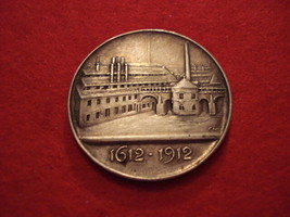 1612 1912 German Coin Silver Medal Halsbrucke Factory Bridge Saxony Germany Wwi - £268.81 GBP