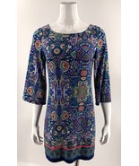 Laundry Shelli Segal Dress Size XS Blue Green Colorful Bell Sleeve Cutou... - $726.42 MXN