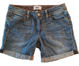 Paige Cut Offs Denim Shorts Womens 24 Faded Blue Jeans Grant Delilah Dis... - £17.16 GBP