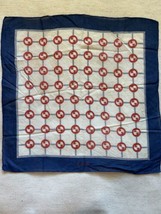 VINTAGE GUCCI SCARF HANKERCHIEF Cotton Blue Red White - £52.87 GBP