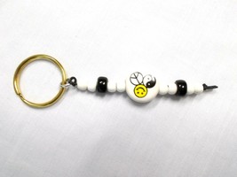 PEACE YIN YANG HAPPY FACE CERAMIC DISC BEAD &amp; BLACK WHITE ACCENT BEADS K... - $6.99