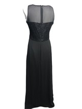 Chaps Dress Elegant Black Long Sequin Sheer Evening Wedding Gown Sx 6 Women Prom - £49.18 GBP