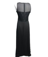 Chaps Dress Elegant Black Long Sequin Sheer Evening Wedding Gown Sx 6 Wo... - £48.85 GBP