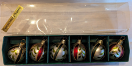 Kurt Adler Glass Ball Place Card Holder Ornament Set of 6 in Box Christm... - £14.68 GBP