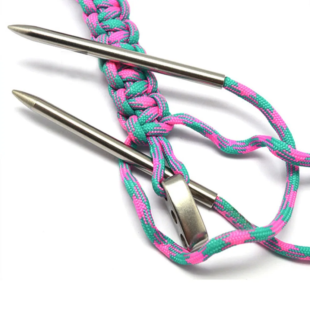 2pcs Paracord Rope celet Knitting Needle Stainless Steel For s St 550 Paracord E - £84.44 GBP