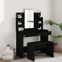 Dressing Table with Mirror Black 96x40x142 cm - £358.31 GBP
