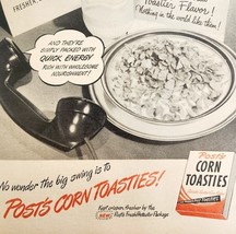 1947 Post Corn Toasties Cereal Advertisement Breakfast Corn Flakes DWNN21 - $29.99