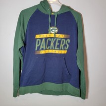 Green Bay Packers Hoodie Mens Large Green Blue Gold Long Sleeve Cotton Football - $16.00