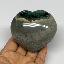 0.69 lbs, 2.9&quot;x3.1&quot;x1.6&quot; Ocean Jasper Heart Polished Healing Crystal, B30880 - £19.83 GBP