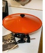 Vintage MCM Wear Ever RED Electric Wok Non-Stick Surface USA Tested w/Re... - $50.70 CAD