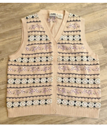 Northern Reflections Womens Sweater Vest Size Large Button Up Tab Purple... - £14.40 GBP