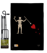 Blackbeard&#39;s Burlap - Impressions Decorative Metal Garden Pole Flag Set GS107034 - £27.15 GBP
