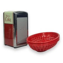 Coca Cola Napkin Holder Dispenser 1992 Red Chrome 50&#39;s Diner Style Coke Vintage - £31.53 GBP