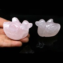 Rose Quartz Mandarian Ducks Pair Wish Full Filling Healing crystal - $42.75