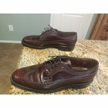 Johnston and Murphy Burgundy Mens Dress Shoes 9 Oxford Wingtip 75483 - $54.45